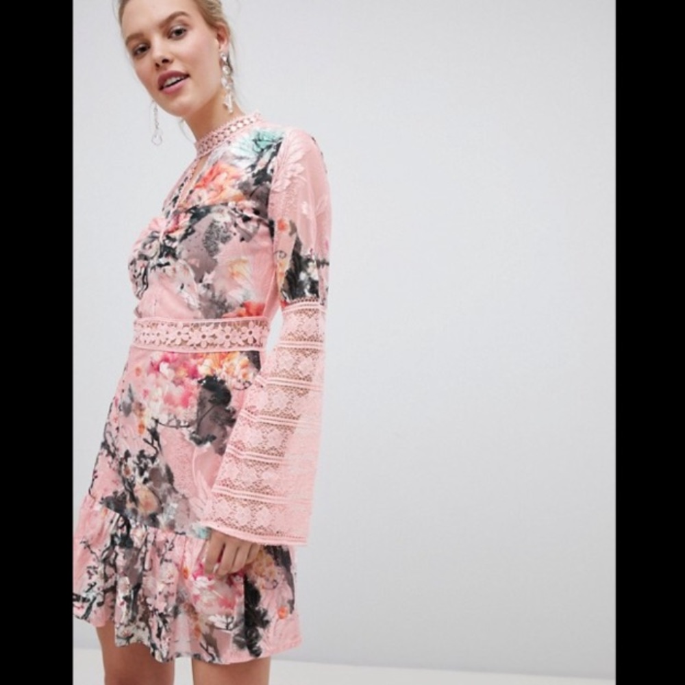 NWT Liquorish Scuba Skater Floral Print Dress US4 UK8 - Picture 1 of 11
